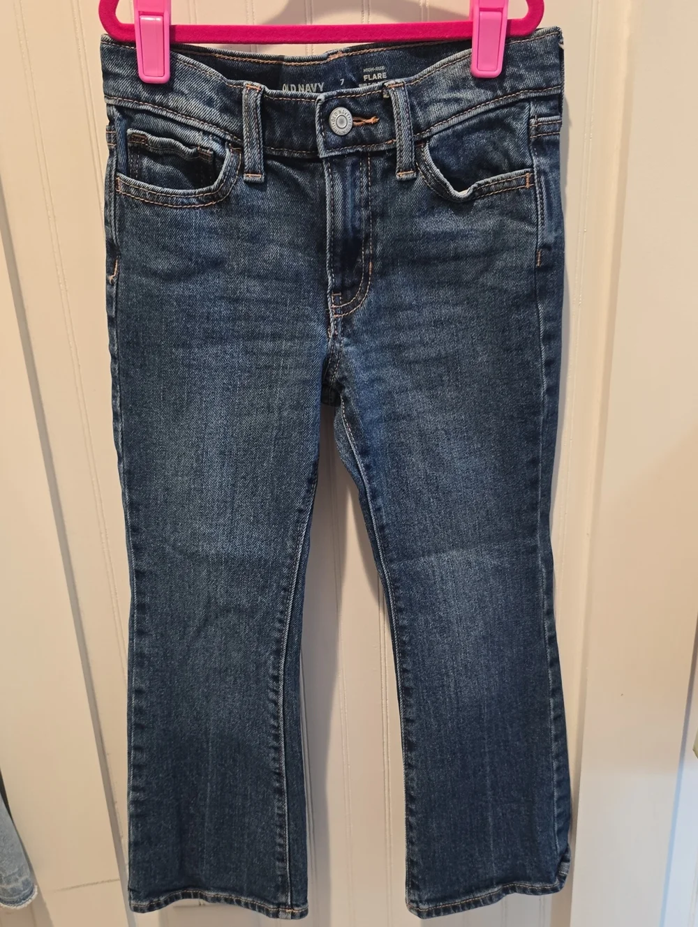 Old Navy Dark Blue Flare Jeans - Girls' Stretch Denim